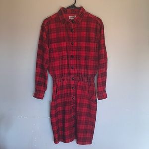 Fads Vintage 90s Plaid Corduroy Dress